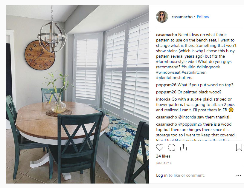 clean and crisp look of kitchen shutters