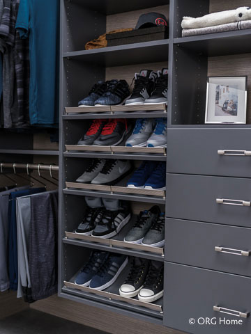 closet ready for summer shoe rack