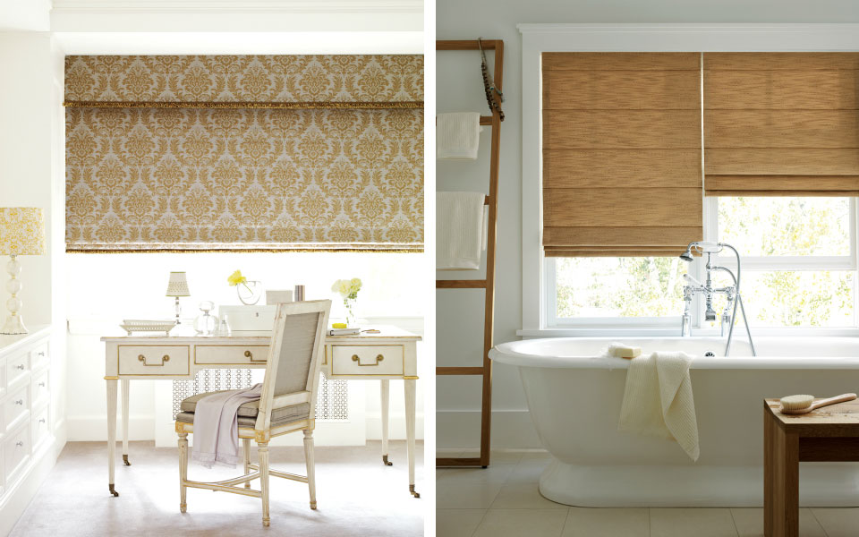 Roman Shades with Cordlock by Hunter Douglas and Roman Shades with EasyRise™ cord loop by Hunter Douglas