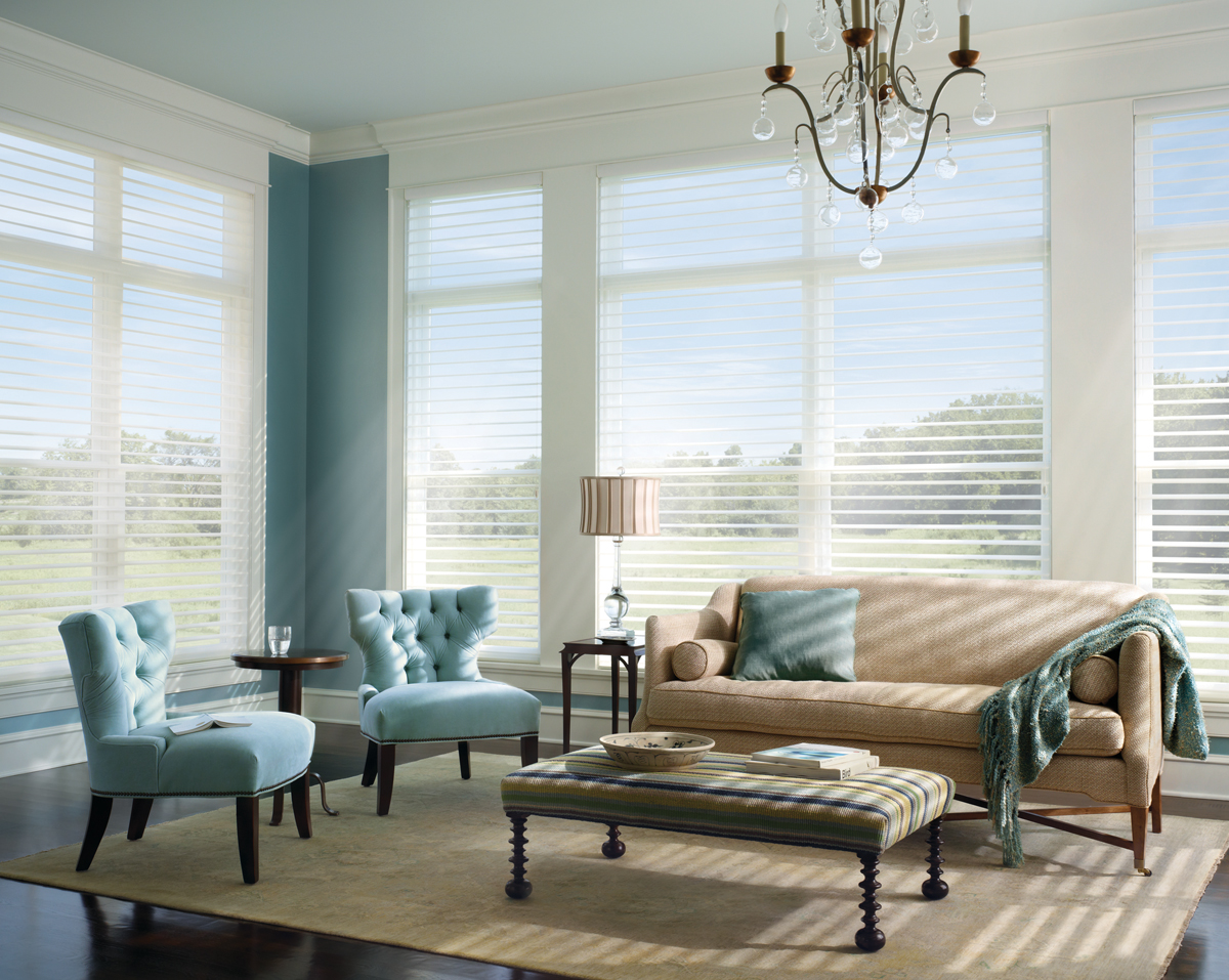 Silhouette® window shadings with UltraGlide® by Hunter Douglas are a beautiful alternative to traditional sheer curtains.